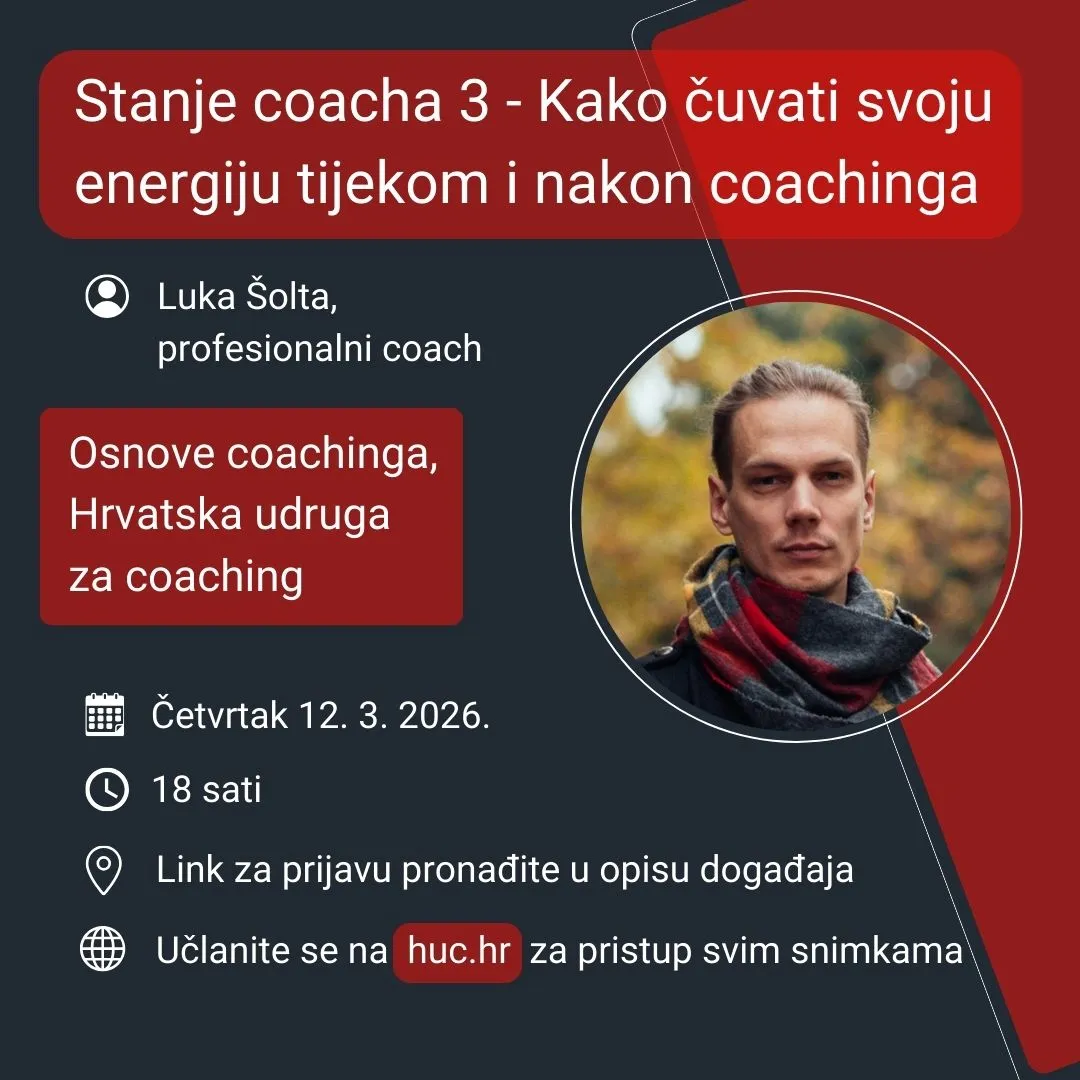 Slika od događaja i predavanja Stanje coacha: Kako čuvati svoju energiju. Predavač Luka Šolta